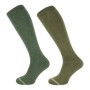 Calcetines altos Oxford Blue lana (2 Pack) Kaki Green/Green