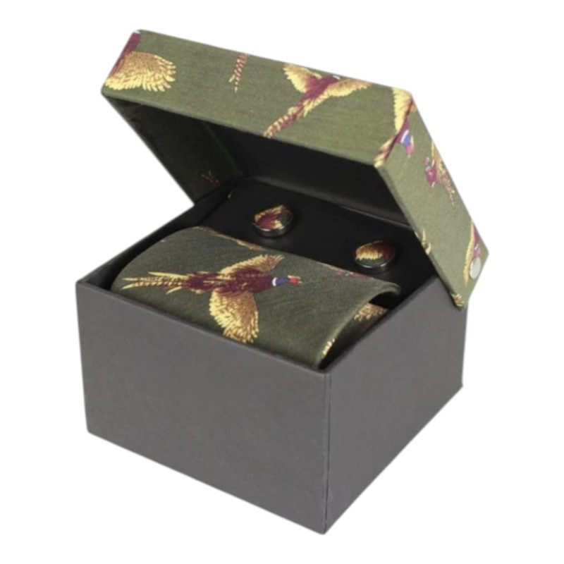Caja Gemelos y corbata Oxford Blue Green