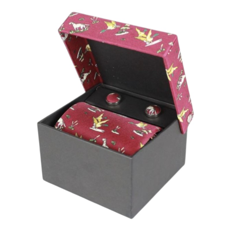 Caja Gemelos y corbata Oxford Blue Wine