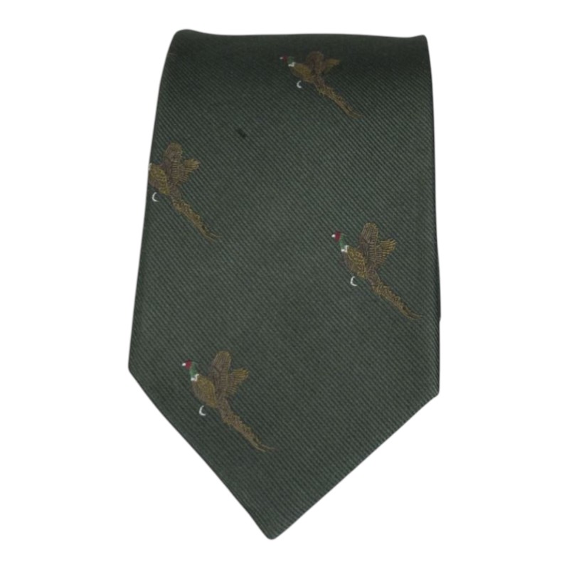 Corbata Oxford Blue Faisán seda Green