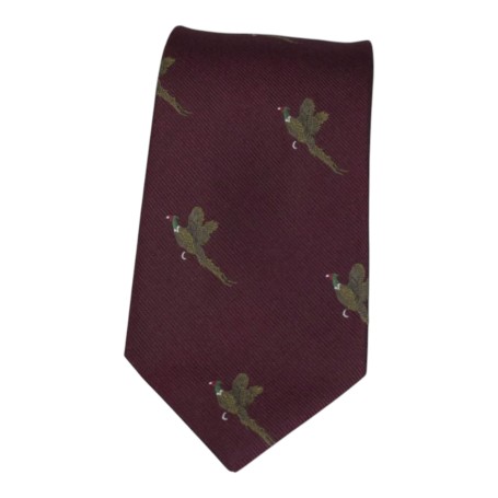 Corbata Oxford Blue Faisán seda Wine