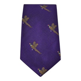 Corbata Oxford Blue Faisán seda Purple