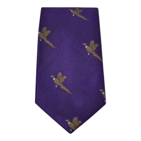 Corbata Oxford Blue Faisán seda Purple