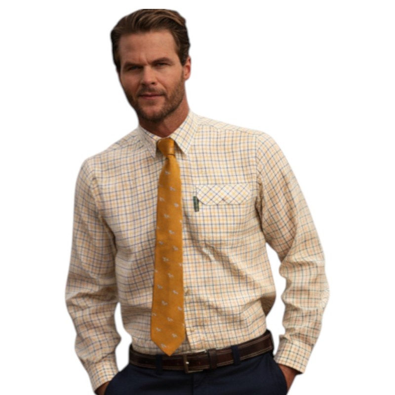 Corbata Oxford Blue Perro seda Gold