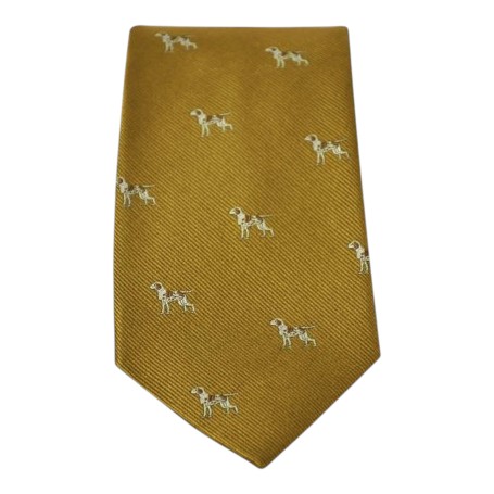 Corbata Oxford Blue Perro seda Gold