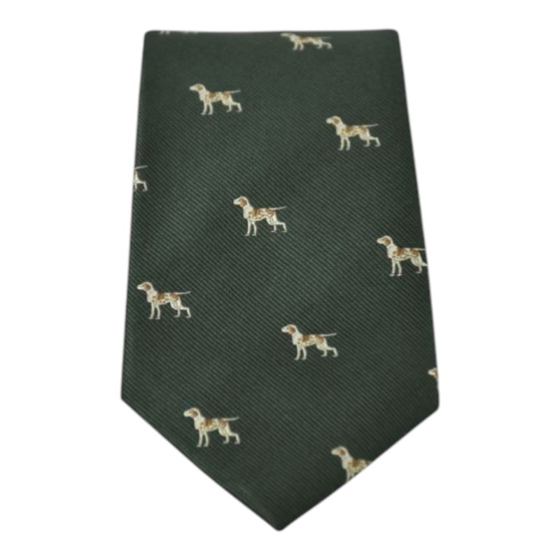 Corbata Oxford Blue Perro seda Green