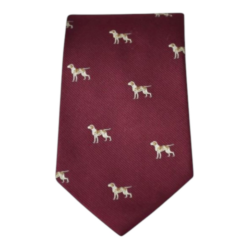 Corbata Oxford Blue Perro seda Wine