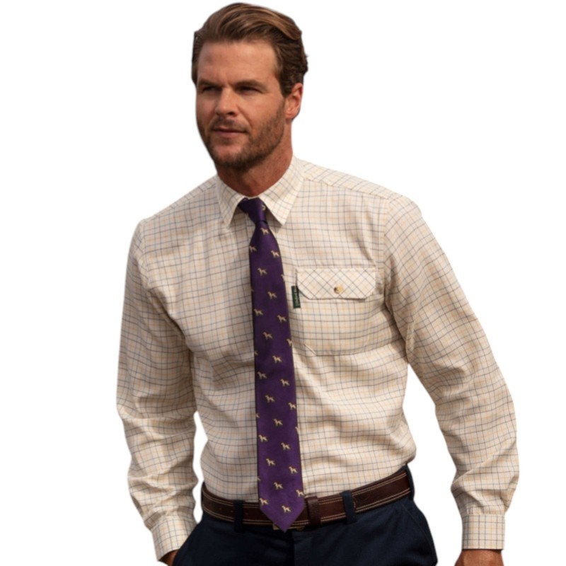 Corbata Oxford Blue Perro seda Purple