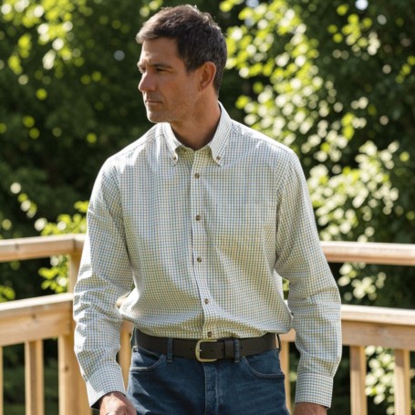 Camisa Oxford Blue London Tattersall Green