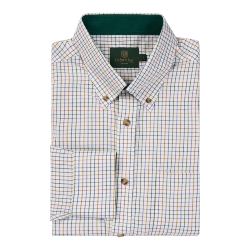 Camisa Oxford Blue London Tattersall Green