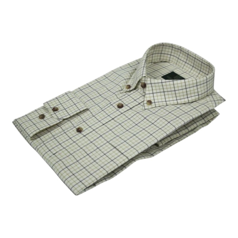 Camisa Oxford Blue Metz Check Brown/Yellow