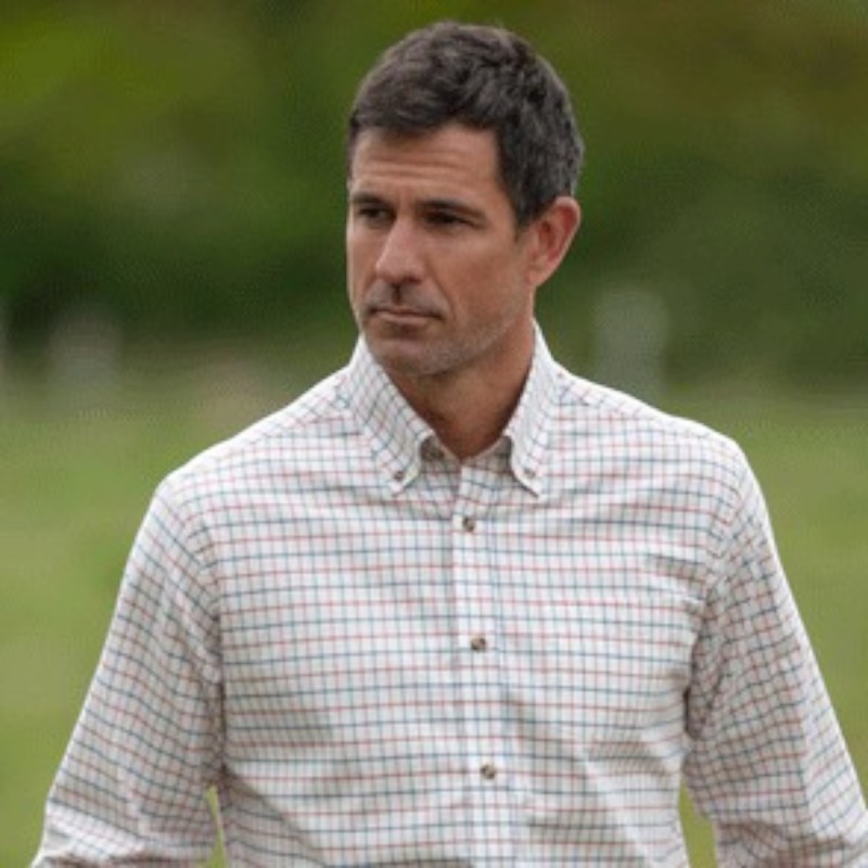 Camisa Oxford Blue Ghent Check Navy/Red