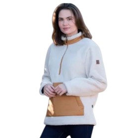 Jersey Oxford Blue Ladies Sherpa Fleece - Tan