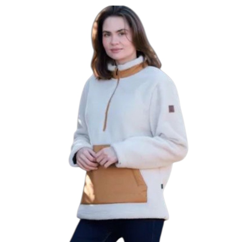 Jersey Oxford Blue Ladies Sherpa Fleece - Tan