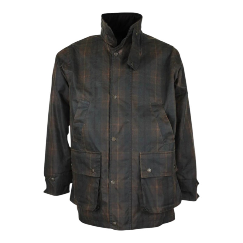 Chaqueta encerada Oxford Blue Tartan Kingsbridge Padded