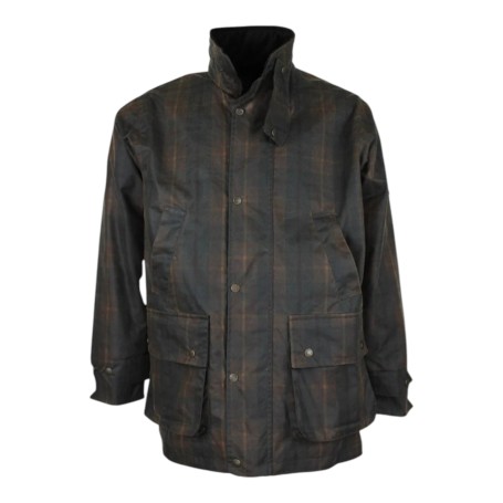 Chaqueta encerada Oxford Blue Tartan Kingsbridge Padded