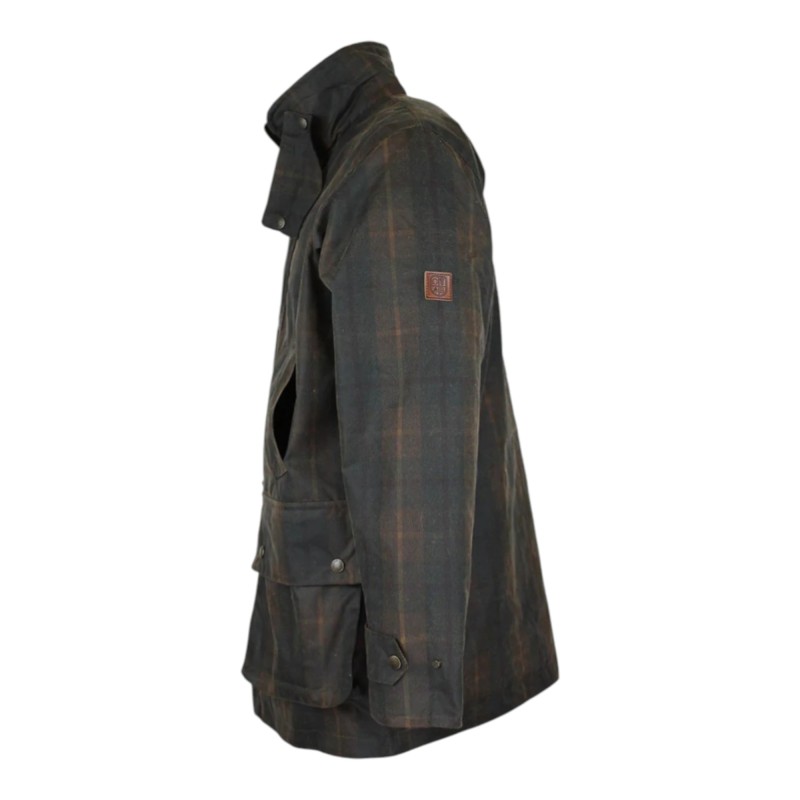 Chaqueta encerada Oxford Blue Tartan Kingsbridge Padded