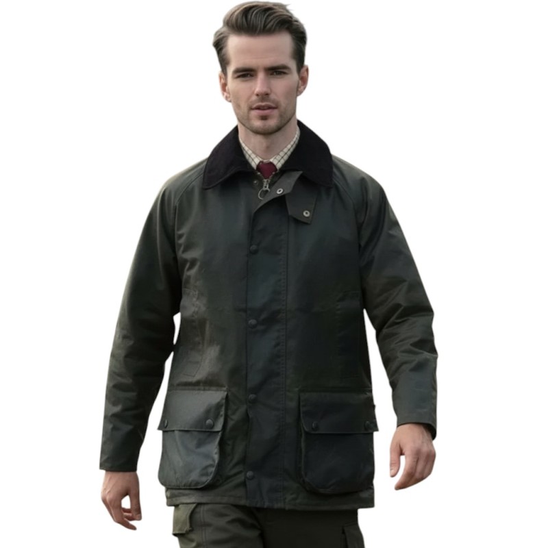 Chaqueta encerada Oxford Blue Gamekeeper Slikwax Dark Olive