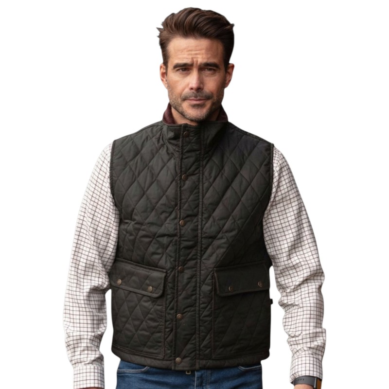 Chaleco encerado Oxford Blue Kensington Quilted Olive