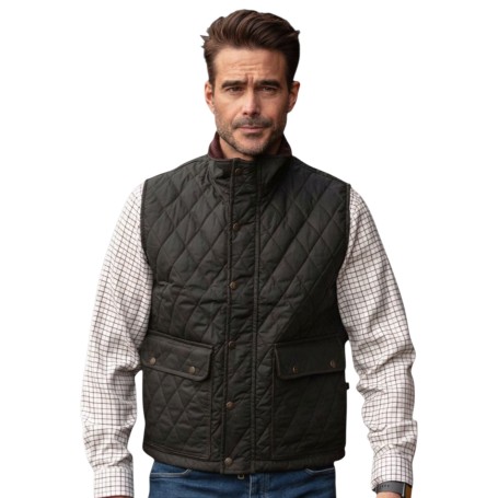 Chaleco encerado Oxford Blue Kensington Quilted Olive