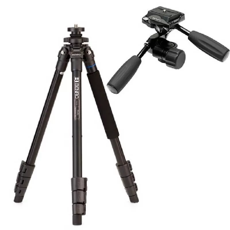 Tripé de alumínio Benro iSTUDIO TIS18A + cabeça esférica HD1 + case - TIS18AHD1 - Benro - Tripés Benro