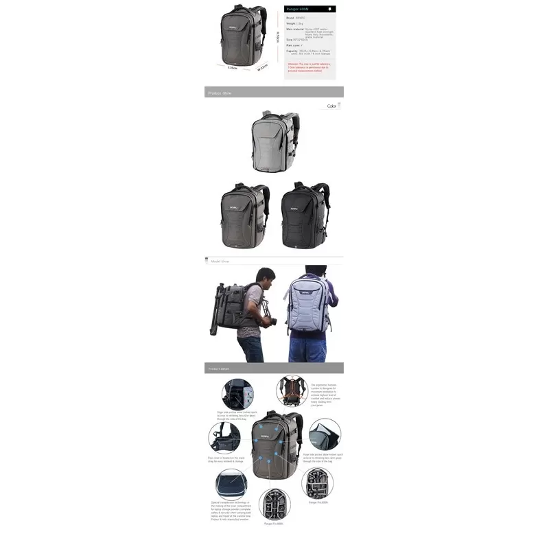 Mochila BENRO 400 N para transporte de telescópios - RANGER400NB - Benro - Mochilas BENRO