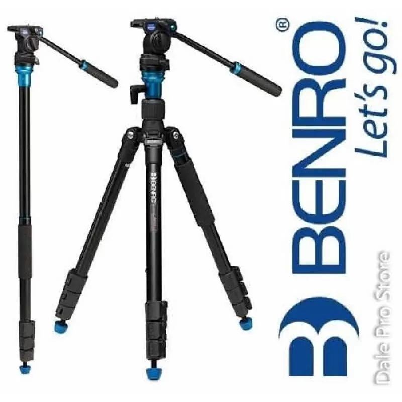 Tripé de alumínio BENRO Aero 2 + cabeça esférica S2 + estojo + alça + pontas - Aero 2 - Benro - Tripés BENRO
