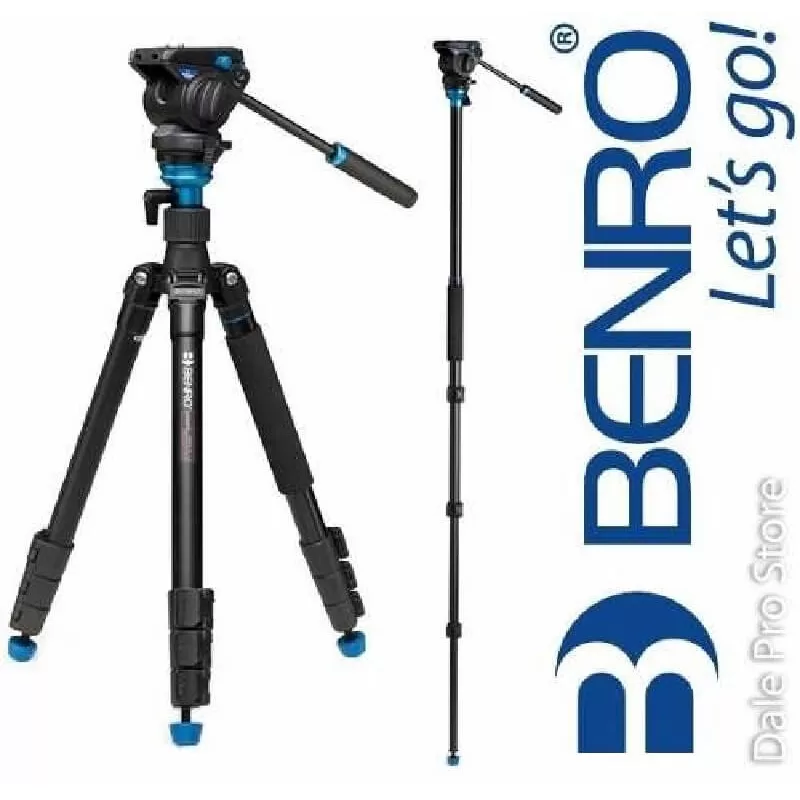 Trípode de Aluminio BENRO Aero 4 + Rótula S4 + Funda + Correa + Pinchos - Aero 4 - Benro - Trípodes BENRO
