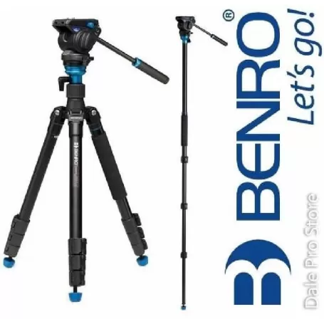 Trípode de Aluminio BENRO Aero 4 + Rótula S4 + Funda + Correa + Pinchos - Aero 4 - Benro - Trípodes BENRO