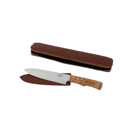 SK18 CoSLam ERNA - Curly Birch - Bainha e estojo de couro - SK18 - Fallkniven - Facas Fallkniven