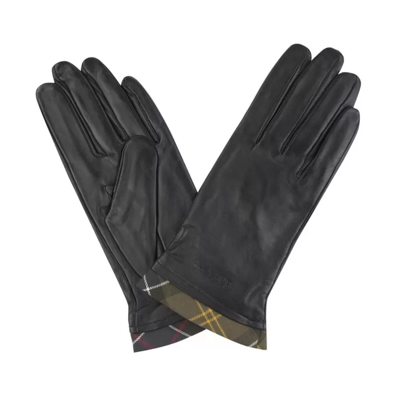 Couro com acabamento em tartã - LGL0048BK11 - Barbour - Feminino - Luvas BARBOUR Couro com acabamento em tartã - LGL0048BK11 - Barbour - Feminino - Luvas BARBOUR