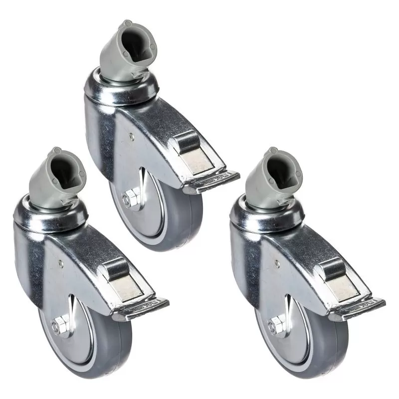 Conjunto de três rodas de 100 mm com freios e adaptador - 110G - Manfrotto - Sapatas, Grampos e Adaptadores Conjunto de três rodas de 100 mm com freios e adaptador - 110G - Manfrotto - Sapatas, Grampos e Adaptadores