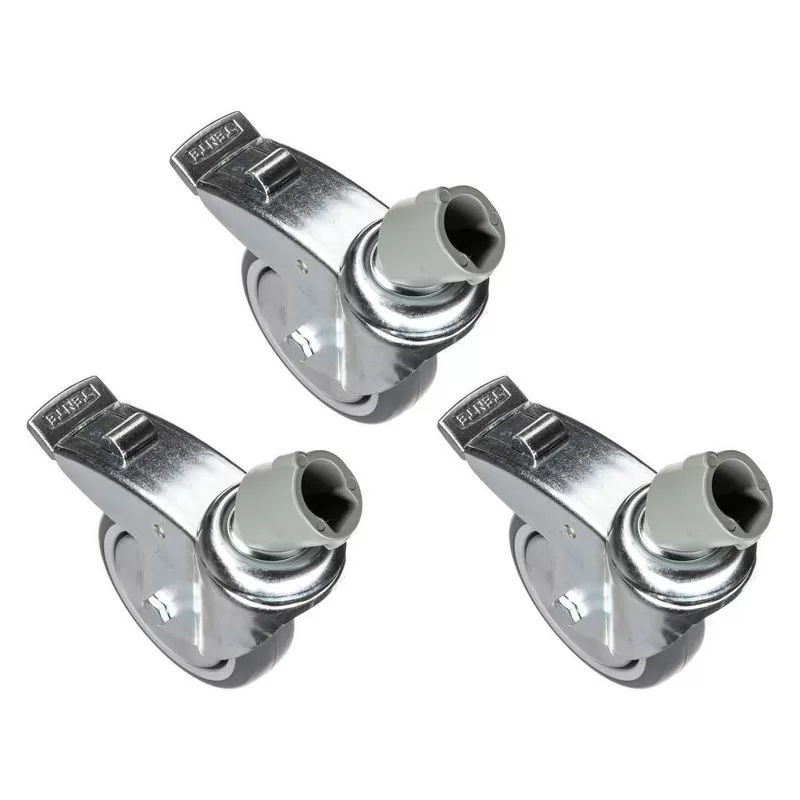 Conjunto de três rodas de 100 mm com freios e adaptador - 110G - Manfrotto - Sapatas, Grampos e Adaptadores