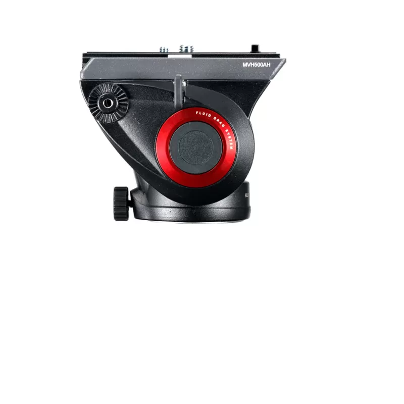 Cabeça de vídeo MVH500AH com placa de liberação rápida 500PLONG. Base plana de 3/8" - MVH500AH - Manfrotto - Cabeças esféricas