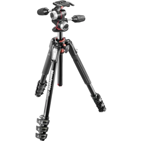 Kit de tripé 190XPRO de 4 seções com cabeça esférica de 3 vias - Alumínio - MK190XPRO4-3W - Manfrotto - Tripés MANFROTTO Kit de tripé 190XPRO de 4 seções com cabeça esférica de 3 vias - Alumínio - MK190XPRO4-3W - Manfrotto - Tripés MANFROTTO