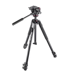 Kit de tripé 190X de 3 seções com cabeça hidráulica de 2 vias - Alumínio - MK190X3-2W - Manfrotto - Tripés MANFROTTO