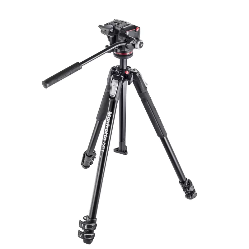 Kit de tripé 190X de 3 seções com cabeça hidráulica de 2 vias - Alumínio - MK190X3-2W - Manfrotto - Tripés MANFROTTO Kit de tripé 190X de 3 seções com cabeça hidráulica de 2 vias - Alumínio - MK190X3-2W - Manfrotto - Tripés MANFROTTO