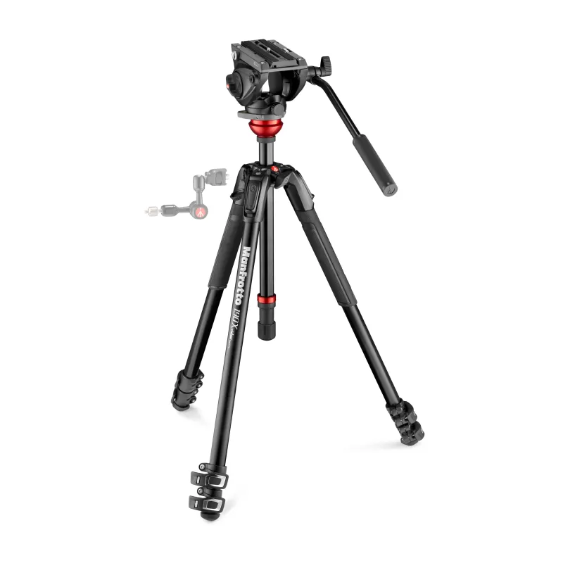 Kit de vídeo MVK500190XV (tripé de alumínio MT190X + cabeça esférica MVH500A) - MVK500190XV - Manfrotto - Tripés MANFROTTO