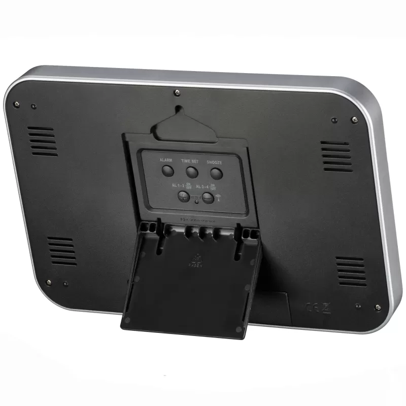 Relógio de parede/mesa LCD BRESSER MyTime MC prateado 225x150mm