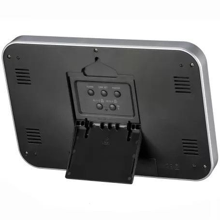 Relógio de parede/mesa LCD BRESSER MyTime MC prateado 225x150mm