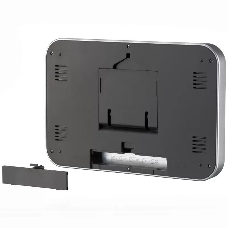 Relógio de parede/mesa LCD BRESSER MyTime MC prateado 225x150mm