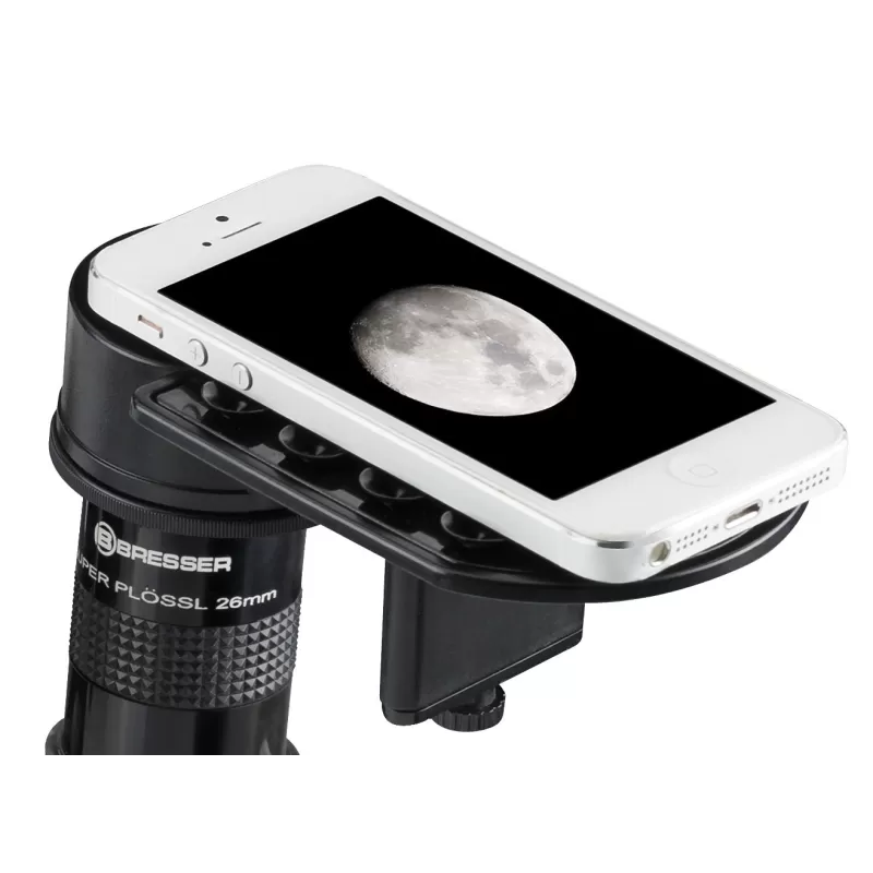 Suporte de smartphone BRESSER Deluxe para telescópios e microscópios Suporte de smartphone BRESSER Deluxe para telescópios e microscópios