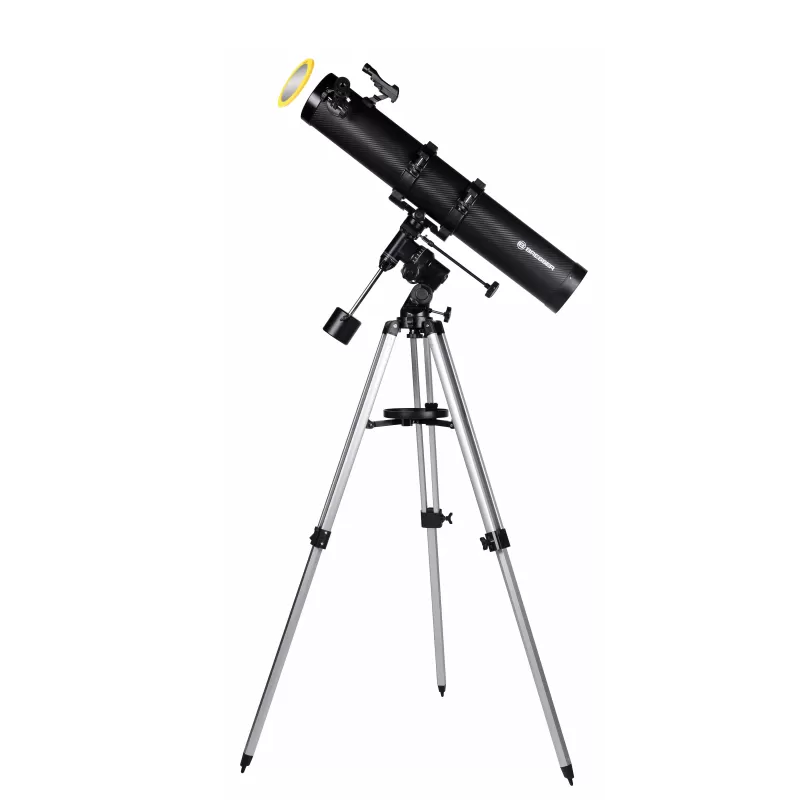 BRESSER Galaxia 114/900 EQ-Sky Telescopio Newton Diseño de carbono con Adaptador de Cámara de Smartphone BRESSER Galaxia 114/900 EQ-Sky Telescopio Newton Diseño de carbono con Adaptador de Cámara de Smartphone