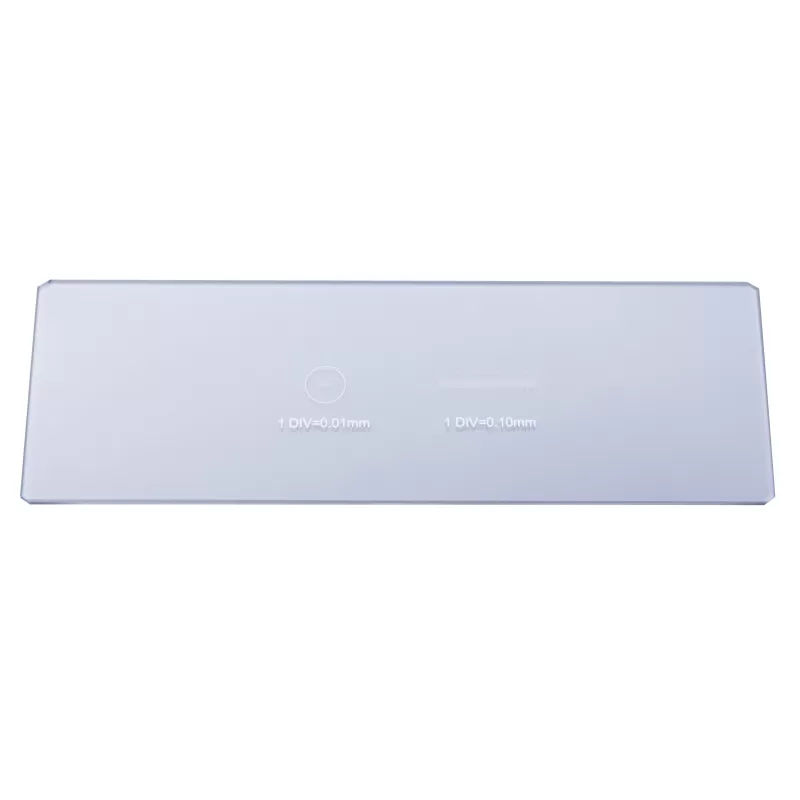 Lâmina de microscópio BRESSER com micrômetro 1/10 e 1/100 mm Lâmina de microscópio BRESSER com micrômetro 1/10 e 1/100 mm