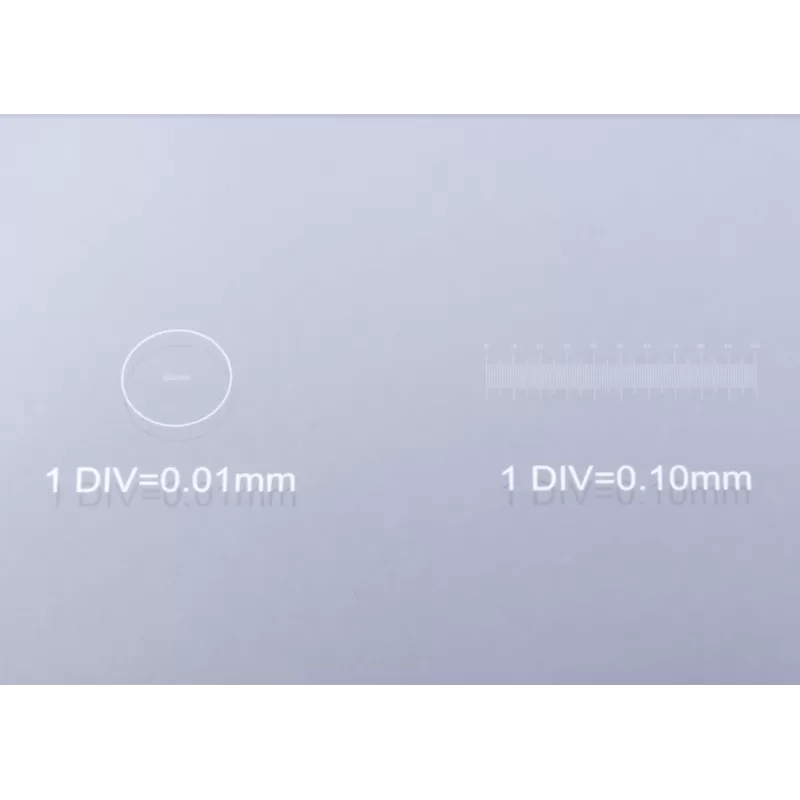 Lâmina de microscópio BRESSER com micrômetro 1/10 e 1/100 mm