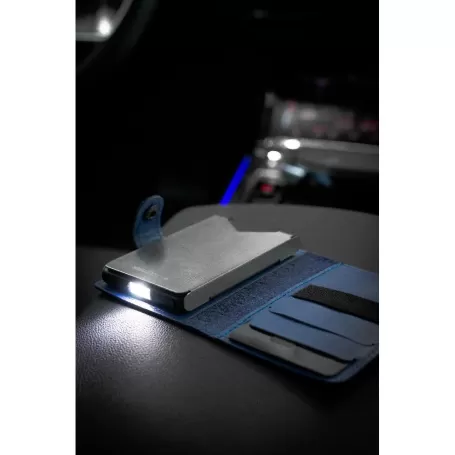 Led Lenser Cartera tarjetero de piel con linterna y protector de tarjetas150 lm - color azul marino