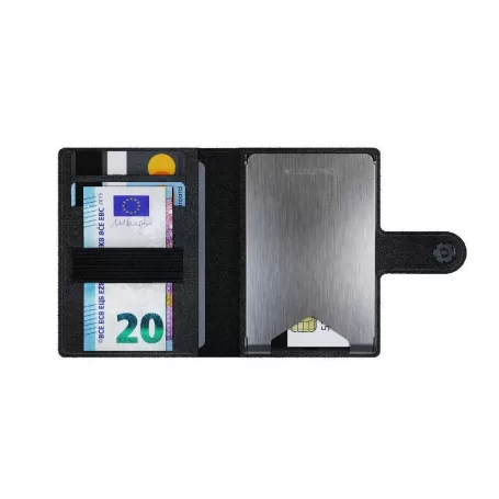 Carteira porta-cartões de couro Led Lenser com lanterna e protetor de cartão 150 lm - Verde escuro