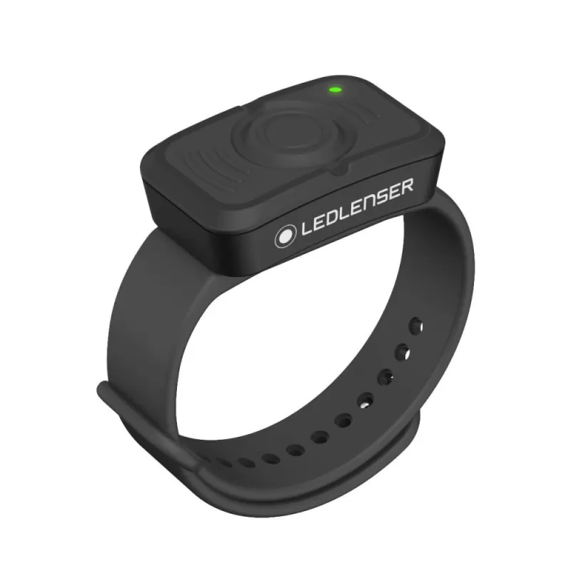 Pulseira com controle remoto Bluetooth Led Lenser. Funciona com pilhas 502410 e 502411. Pulseira com controle remoto Bluetooth Led Lenser. Funciona com pilhas 502410 e 502411.