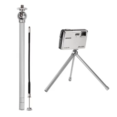 Trípode Minox sobremesa para cámaras DC con funda de cuero Trípode Minox sobremesa para cámaras DC con funda de cuero