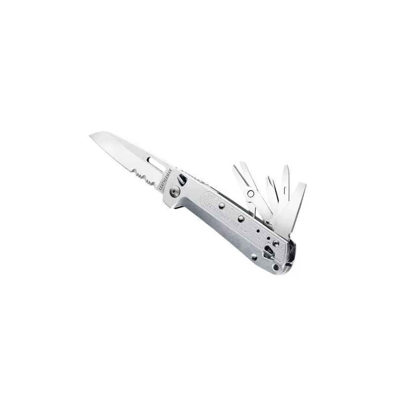 LEATHERMAN K4X prata, borda combinada, sem bainha, caixa de papelão LEATHERMAN K4X prata, borda combinada, sem bainha, caixa de papelão